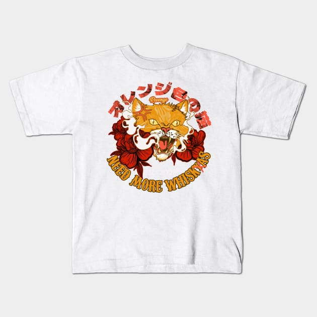 orange cat Kids T-Shirt by bocel eco